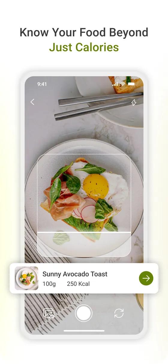 Avodo App Store screenshot: food scanning