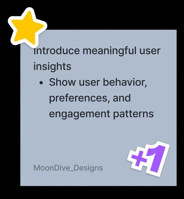 Sticky note: introduce meaningful user insights