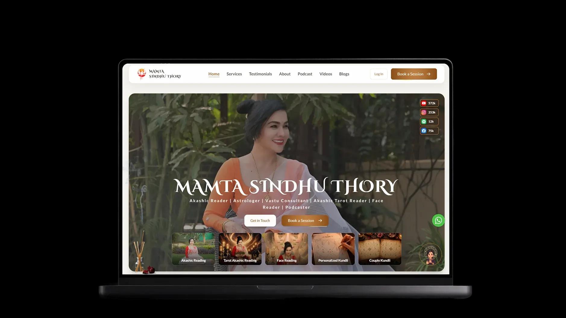 Mamta Akashic product screens