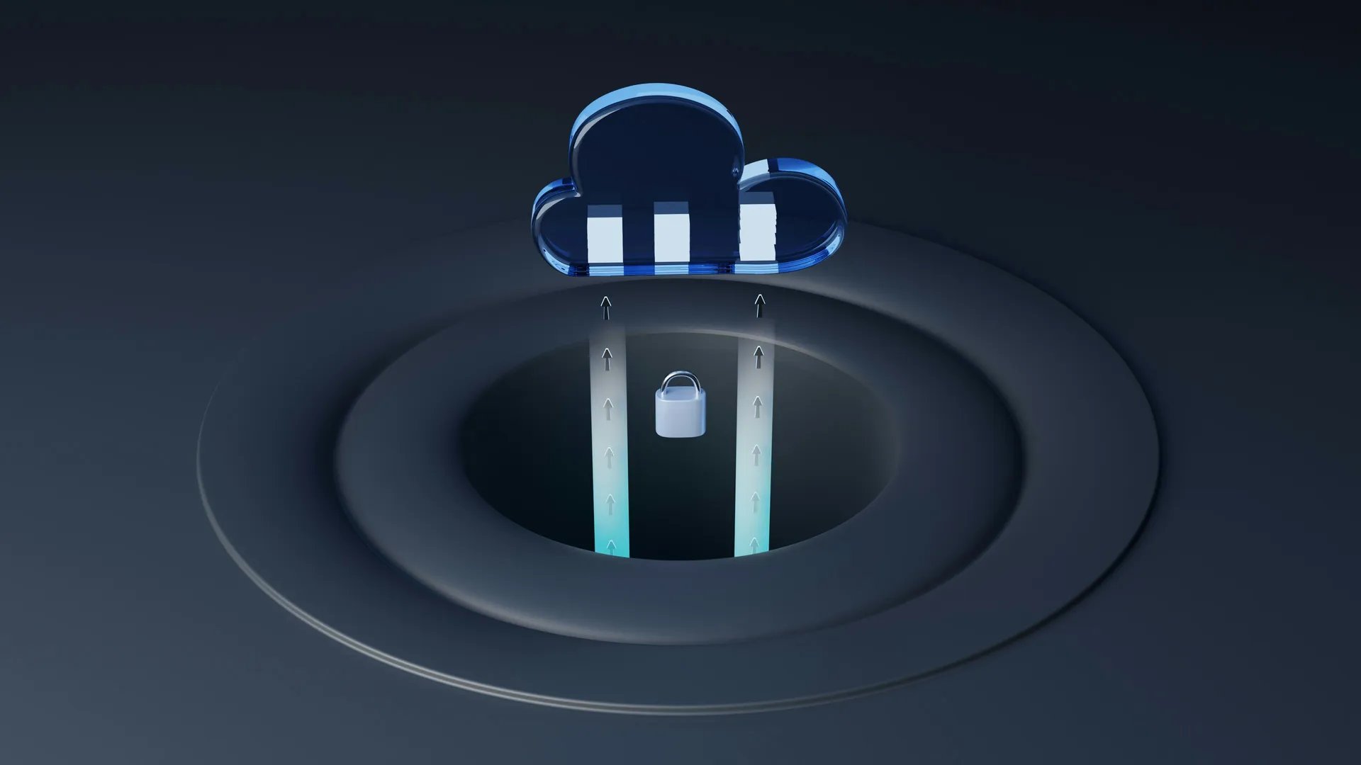 Digital scene representing Cloud Engineering with a brain-shaped cloud, city skyline, glowing tree, and an upward-trending growth chart.