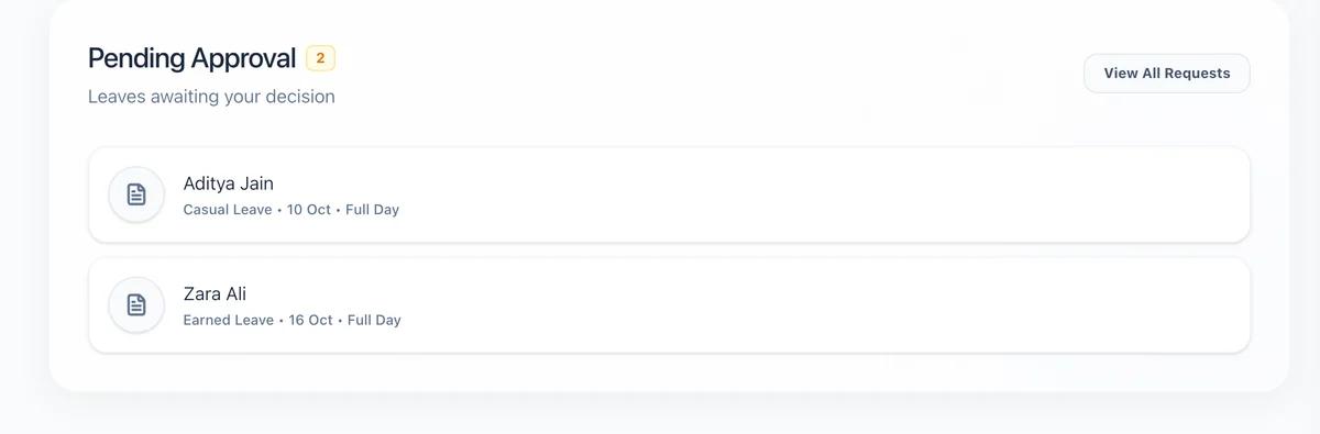 MoonDesk leave requests waiting for a decision